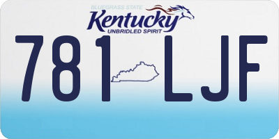 KY license plate 781LJF