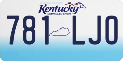 KY license plate 781LJO
