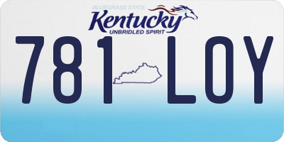 KY license plate 781LOY