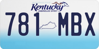 KY license plate 781MBX