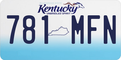 KY license plate 781MFN
