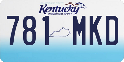 KY license plate 781MKD