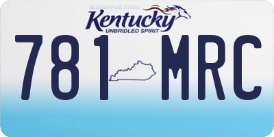 KY license plate 781MRC