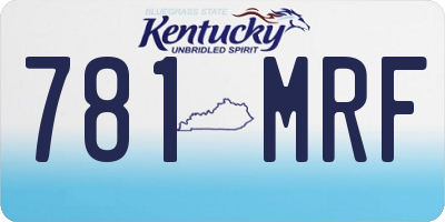 KY license plate 781MRF
