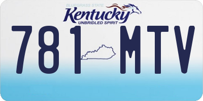KY license plate 781MTV