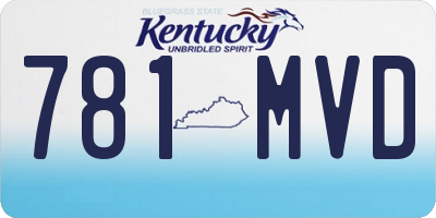 KY license plate 781MVD
