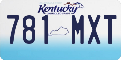 KY license plate 781MXT