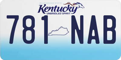 KY license plate 781NAB