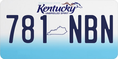 KY license plate 781NBN