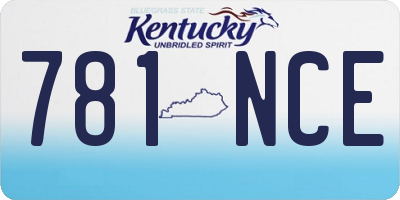KY license plate 781NCE