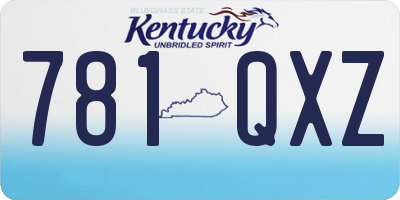 KY license plate 781QXZ