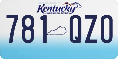 KY license plate 781QZO