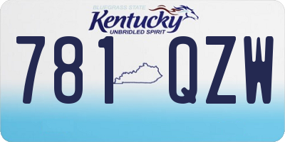KY license plate 781QZW