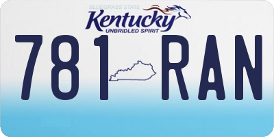 KY license plate 781RAN