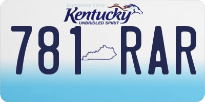 KY license plate 781RAR