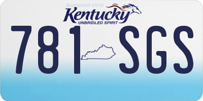 KY license plate 781SGS