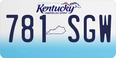KY license plate 781SGW
