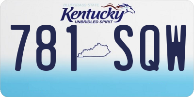 KY license plate 781SQW