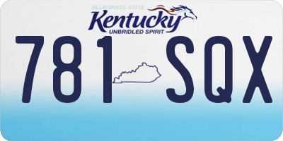 KY license plate 781SQX