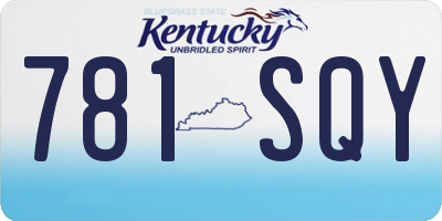 KY license plate 781SQY