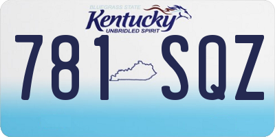 KY license plate 781SQZ