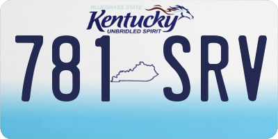 KY license plate 781SRV