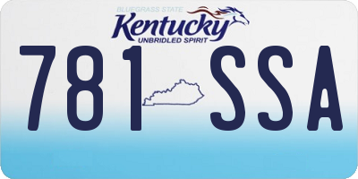 KY license plate 781SSA
