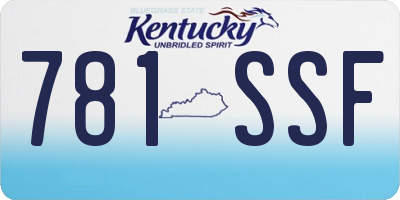 KY license plate 781SSF