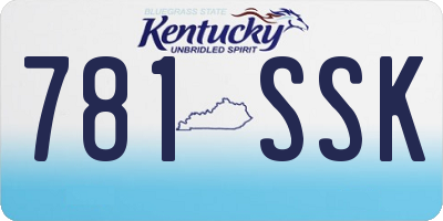 KY license plate 781SSK
