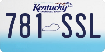 KY license plate 781SSL