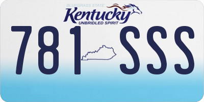 KY license plate 781SSS