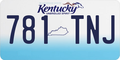 KY license plate 781TNJ