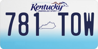 KY license plate 781TOW