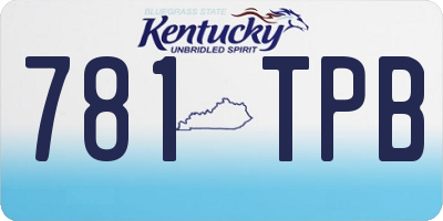 KY license plate 781TPB