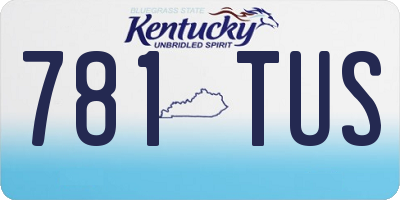 KY license plate 781TUS