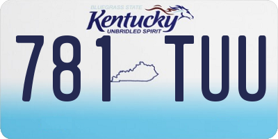 KY license plate 781TUU