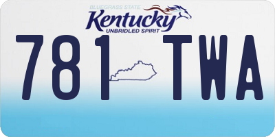 KY license plate 781TWA