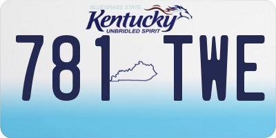KY license plate 781TWE