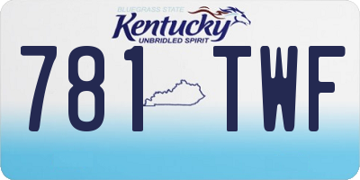 KY license plate 781TWF