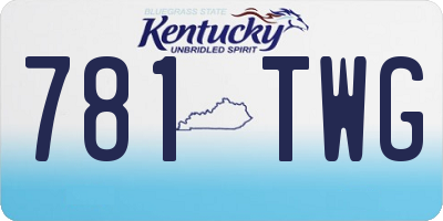 KY license plate 781TWG