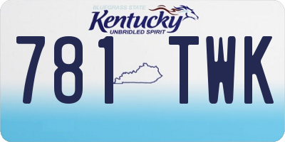 KY license plate 781TWK