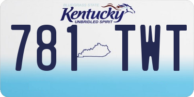 KY license plate 781TWT