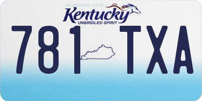 KY license plate 781TXA