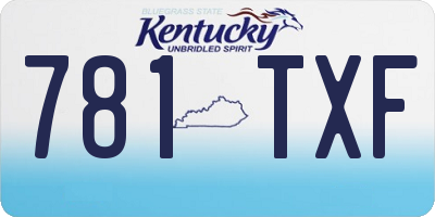 KY license plate 781TXF