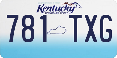 KY license plate 781TXG