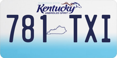 KY license plate 781TXI