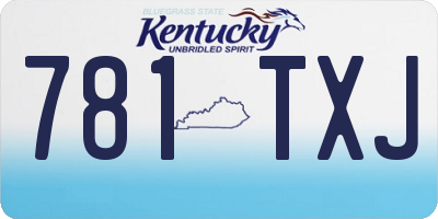 KY license plate 781TXJ