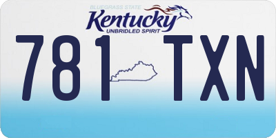 KY license plate 781TXN