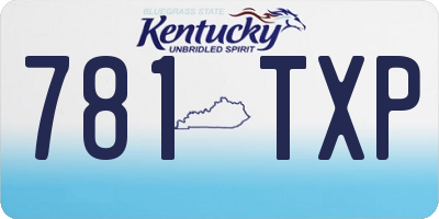 KY license plate 781TXP