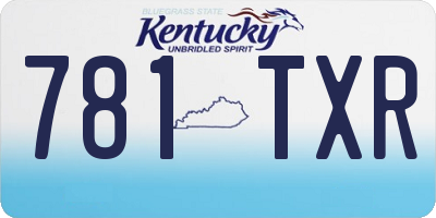 KY license plate 781TXR